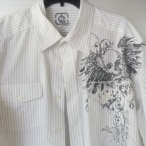 Outlooks L/S Button Down Graphic Shirt Size L